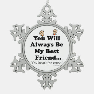 Mein bester Freund Schneeflocken Zinn-Ornament