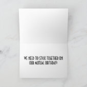 MEIN BESTES FREUND ERWARTET DEN "GEGENSEITIGEN GEB KARTE (Innenseite)