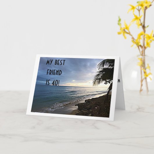 MEIN BESTES FREUND IST "40", SAGT OZEAN VIEW KARTE (Gelbe Blume)