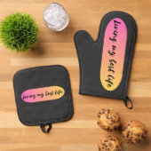 Mein bestes Leben Ofenhandschuh & Topflappen-Set (Oben Unten)
