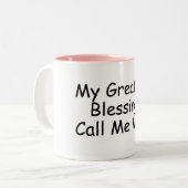 Mein bestster Segen ruft mich Mimi an Zweifarbige Tasse (Vorderseite Links)