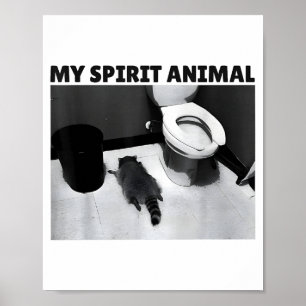 Mein betrunkenes Tier lustiger betrunkener Waschbä Poster