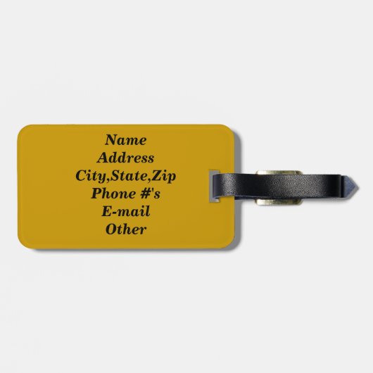 Mein Beutel! Gepäckanhänger (Rückseite horizontal)