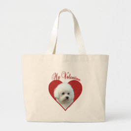 Mein Bichon Frise Valentine Jumbo Stoffbeutel