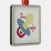 Mein Binky Silbernes Ornament (Rechts)