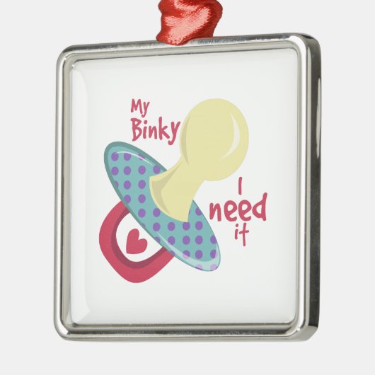 Mein Binky Silbernes Ornament (Links)