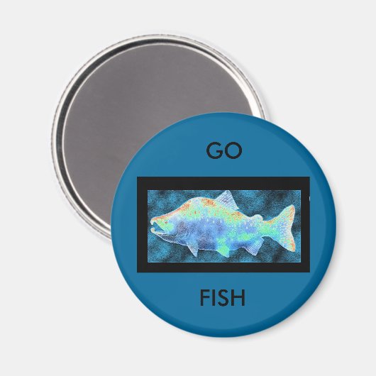 Mein blauer Lachs Magnet (Vorderseite/Rückseite)