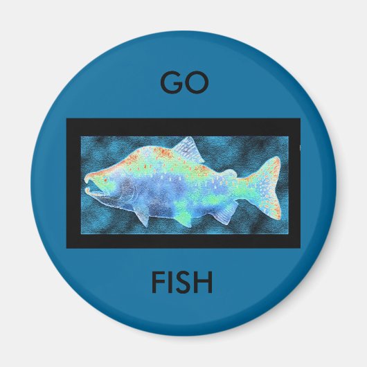 Mein blauer Lachs Magnet (Vorne)