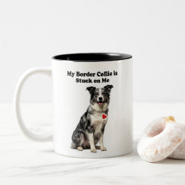 Mein Blue Merle Border Collie klebt an mir Zweifarbige Tasse