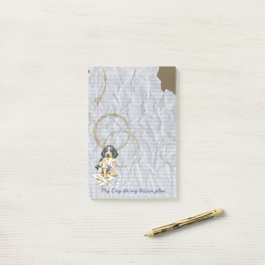 Mein Bluetick Ate My Lessingplan Post-it Klebezettel (Auf Schreibtisch)