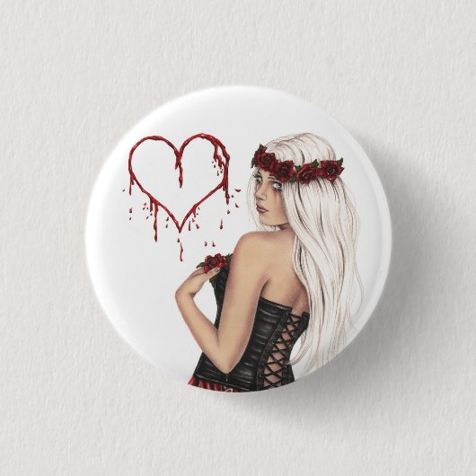 Mein blutiges Valentine-Button-Knopf-Abzeichen Button (Vorderseite)