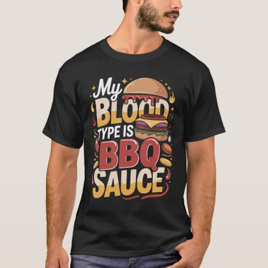 Mein Bluttyp ist BBQ-Sauce Burger Tee (Vorderseite)