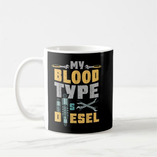 Mein Bluttyp ist Dieselmotor Kaffeetasse (Links)