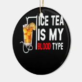 Mein Bluttyp ist Eistee, den ich als Teebeutel ent Keramik Ornament (Links)