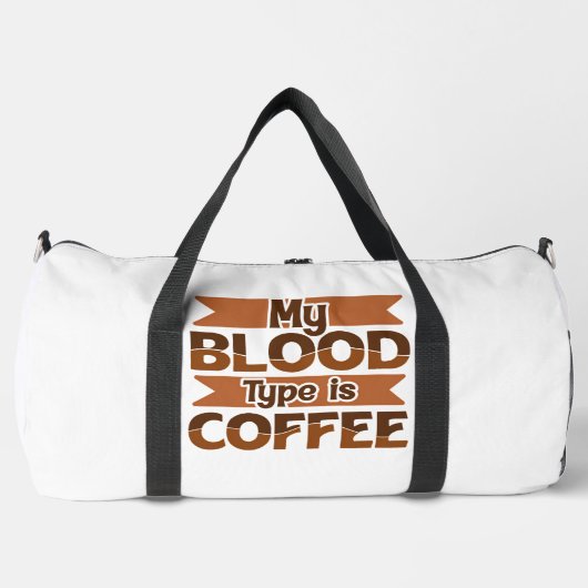 Mein Bluttyp Ist Kaffee Banner Duffle Bag (Vorderseite)