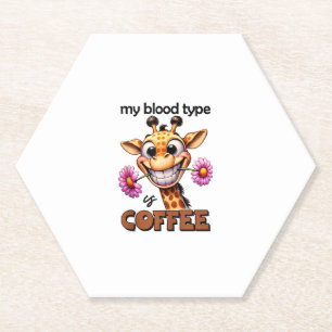 Mein Bluttyp ist Kaffee Spruch Kaffee Blutgruppe Untersetzer