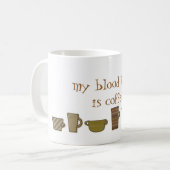 Mein Bluttyp ist Kaffee-Tasse Kaffeetasse (Vorderseite Links)