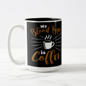 Mein Bluttyp ist Kaffee Zweifarbige Tasse (Links)