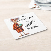 MEIN BLUTTYP IST KAFFEPOSITIV RECHTECKIGER PAPPUNTERSETZER (angewinkelt)