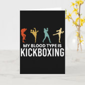 Mein Bluttyp ist Kickboxen Kickboxer Karte (Gelbe Blume)