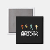 Mein Bluttyp ist Kickboxen Kickboxer  Magnet (Vorderseite/Rückseite)