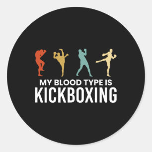 Mein Bluttyp ist Kickboxen Kickboxer Runder Aufkleber
