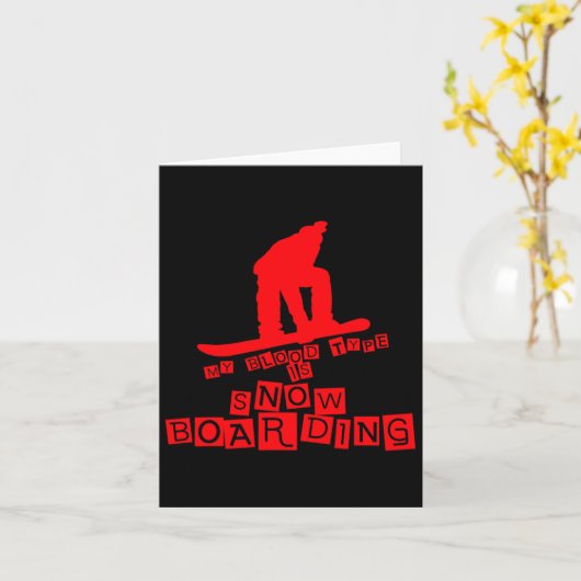 Mein Bluttyp ist Snowboarden Snowboard Snowboarde Karte (Gelbe Blume)