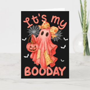 Mein Boo-Tag Halloween Rosa Denim Geburtstag Geist Karte