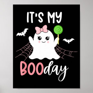 Mein Boo-Tag ist süß Halloween Geburtstag Geist Ro Poster