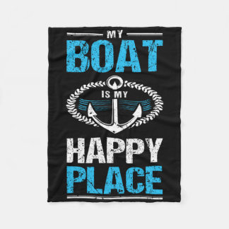 Mein Boot ist mein glücklicher Ort Funny Boat Capt Fleecedecke