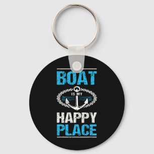 Mein Boot ist mein glücklicher Ort Funny Boat Capt Schlüsselanhänger