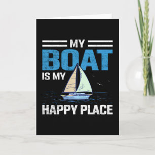 Mein Boot ist mein glücklicher Ort- Segelzitat Karte