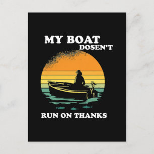 Mein Boot läuft nicht auf Danke Postkarte