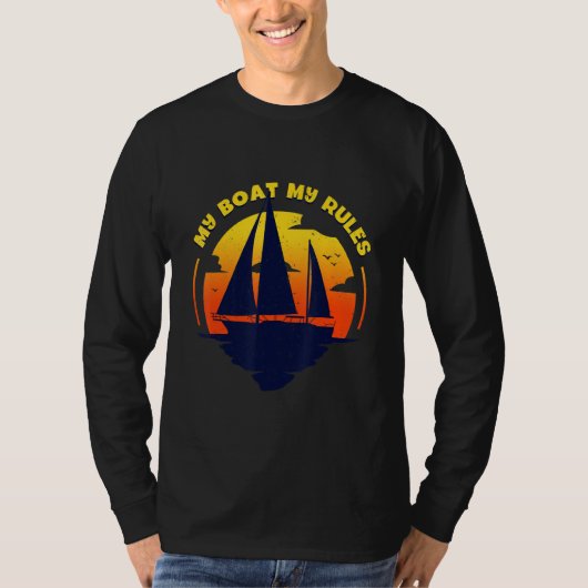 Mein Boot Meine Regel Captain Bootsteg Pontoon T-Shirt (Vorderseite)