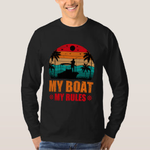 Mein Boot meine Regeln Angelfreunde Vintag Sonnenu T-Shirt