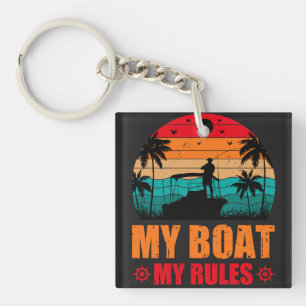 Mein Boot, Meine Regeln, Angler, Sonnenuntergang V Schlüsselanhänger