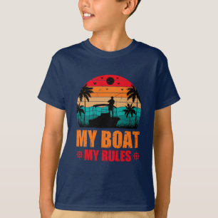 Mein Boot, Meine Regeln, Angler, Sonnenuntergang V T-Shirt