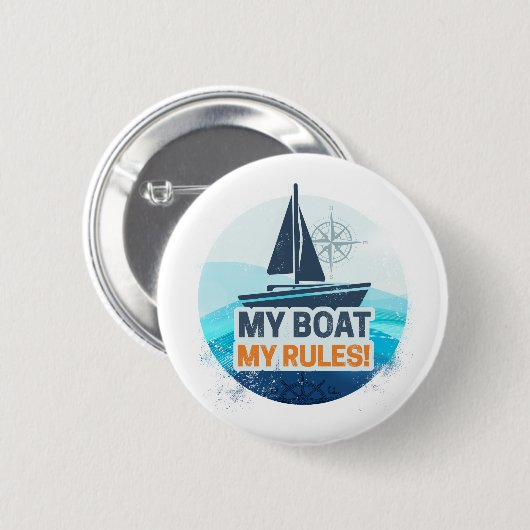 Mein Boot meine Regeln für Captain oder Skipper Vi Button (Vorne & Hinten)