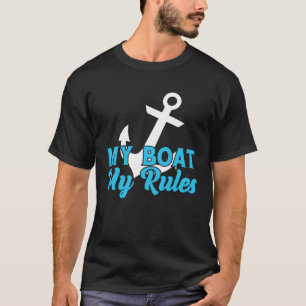 Mein Boot regiert Captain Boater Boating Pontoon T-Shirt