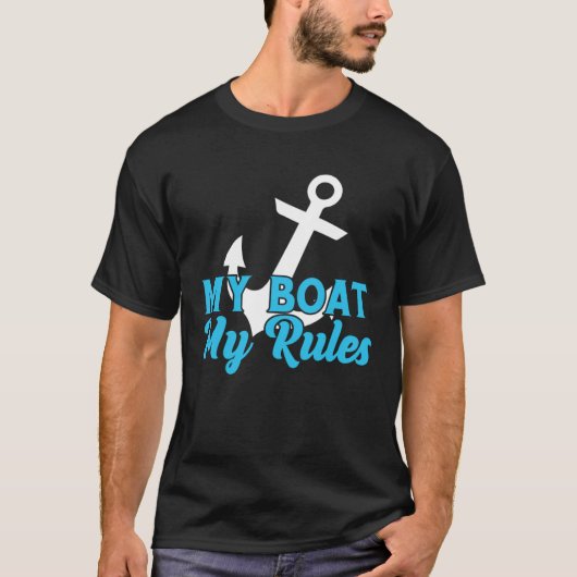 Mein Boot regiert Captain Boater Boating Pontoon T-Shirt (Vorderseite)