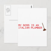 Mein Boss ist ein italienischer Klempner - ein Vid Postkarte (Vorne/Hinten)