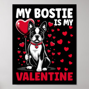 Mein Bostie ist mein Valentinstag Boston Terrier H Poster