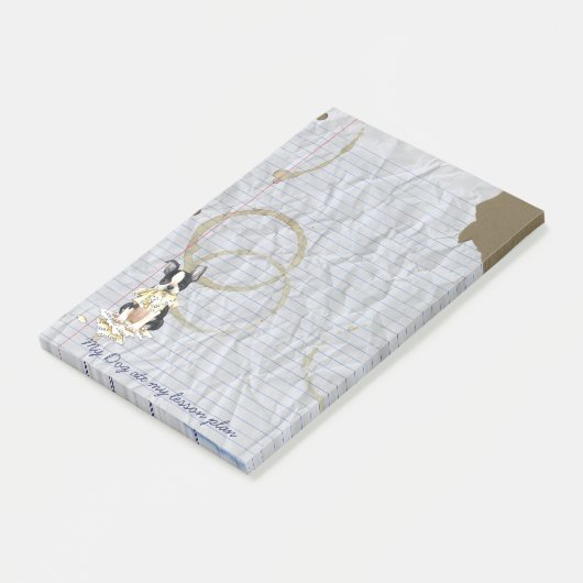 Mein Boston Terrier aß meinen Unterrichtsplan Post-it Klebezettel (angewinkelt)