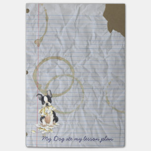 Mein Boston Terrier aß meinen Unterrichtsplan Post-it Klebezettel