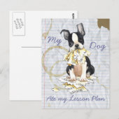 Mein Boston Terrier Ate My Lessingplan Postkarte (Vorne/Hinten)
