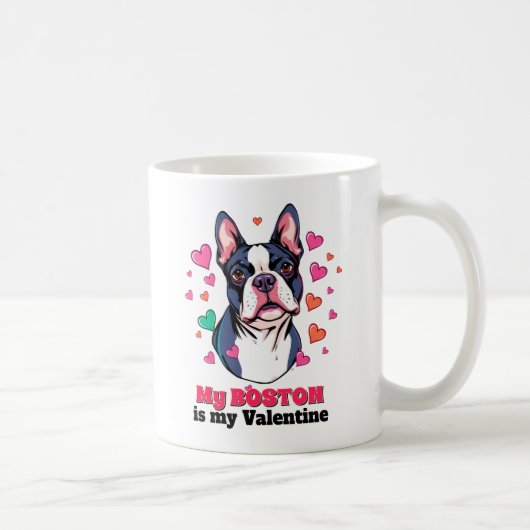 Mein Boston Terrier ist mein Valentinhund Niedlich Kaffeetasse (Rechts)