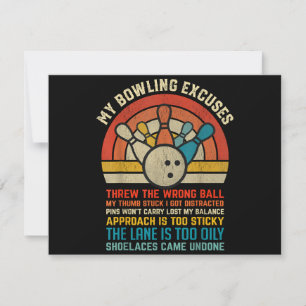 Mein Bowling entschuldigt Retro Vintage Bowler Bow Save The Date
