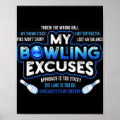 Mein Bowling entschuldigt sich für Spaß Bowling Ge Poster (Vorne)