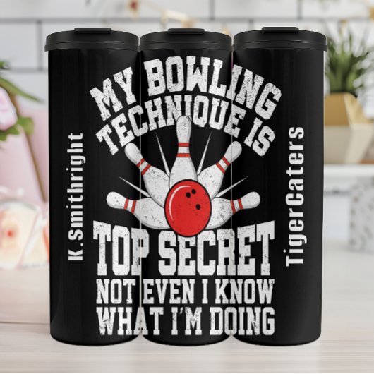 Mein Bowling Technik Top Secret Graphic Thermosbecher