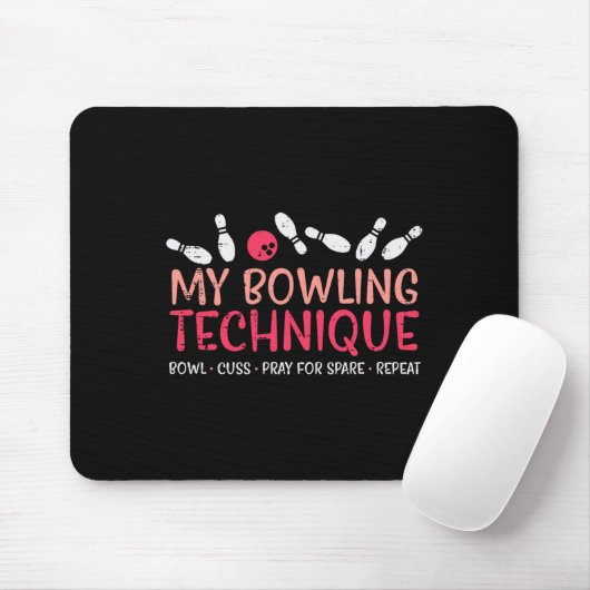 Mein Bowling Technique Fun Spaß Bowler Player Team Mousepad (Mit Mouse)